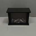 Fireplace Lanterns Decorative Flameless Portable Led Lantern Battery Operated and USB Operated 6 Hours Timer Included Indoor/Outdoor(No Heater Function Black Rectangle Size:11x4.7x8 Inch)