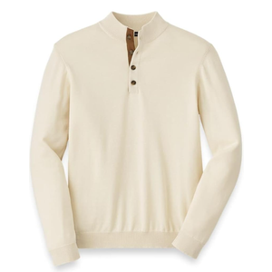 Paul Fredrick Men's Supima Cotton Four Button Mock Neck Sweater, XL