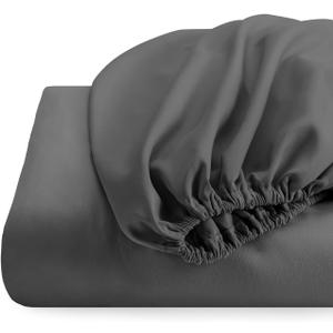 Top Split Flex Head King Fitted Sheet Only for Sleep Number Bed Fits Deep Pocket Mattresses 1800 Thread Count (Gray)