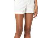 Amazon Essentials Women's Mid-Rise Slim-Fit 3.5 Inch Inseam Khaki Shorts, White, Size 8