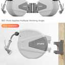 Ayleid Retractable Garden Hose Reel,1/2 in x 130 ft Wall Mounted Hose Reel, with 9- Function Sprayer Nozzle, Any Length Lock/Slow Return System/Wall Mounted/180Swivel Bracket (Gray)