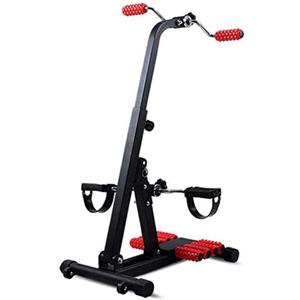 Folding Pedal Exerciser for Elderly, Mini Stationary Bike for Upper & Lower Limbs Rehabilitation, Adjustable Resistance