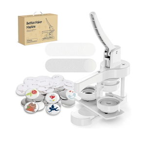 2026-Button Maker Machine 58mm, Professional Badge Making Kit with 50 Parts, No Installation DIY Badge Maker, Pin Press Machine, Kids Craft Kit for Crafts, Schools