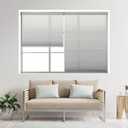 DEZ FURNISHINGS Cordless 1" Light Filtering Pleated Shade, Fabric, 29" W x 48" H, Silver Gray