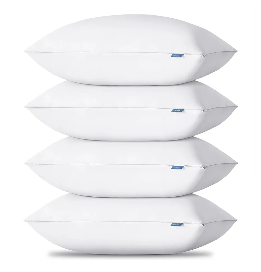 CozyLux Pillows Queen Size Set of 4, Hotel Quality Bed Pillows for Sleeping 4 Pack, Cooling Pillows for Side Back and Stomach Sleepers, Down Alternative Luxury Soft Supportive Fluffy Pillows (18x28)