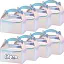 VGOODALL 16PCS Party Favor Boxes, 6.1x3.3x3.5Inch Iridescent Gable Boxes,Gift Containers for Snacks, Candy,Birthday Party, Wedding