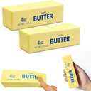 2PCS Butter Squishy ToysSlow Rebound Butter Squeeze Stress Ball , Sticky Butter Sticks Squeeze Toys, Realistic Food Squishies Fidget Toys for Adults, Office Desk Decor & Gift