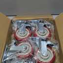 4 Inch Casters Set of 4 Heavy Duty with Brakes,Lockable 360-degree Swivel Plate Caster Wheels for Furniture,Table,Cart,and Workbench Included Screws,Load 2200lbs