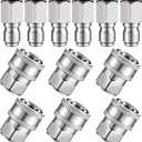 FENG PAI 12Pcs NPT 3/8 Inch Pressure Washer Adapter Set, 6 Sets Stainless Steel Internal Male and Female Quick Connector Kit, Pressure Washer Internal Female and Male Thread Fitting