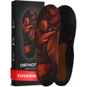 CRUVHEAL Work Comfort Orthotic Insoles - Anti Fatigue Shoe Insert Men Women - Low Arch Support - Shock Absorption - Foot Pain Relief - Work Boot Insoles (M, Brown) (Men 5.5-11 || Women 6.5-12)