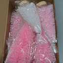 Leyndo 9 Pcs Pink Classic Artificial Mini Christmas Tree Sisal Bottle Brush Trees with Wood Base Christmas Pine Trees for Autumn Winter Holiday Home Kitchen Party Decor