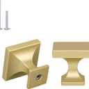 Haliwu 10 Pack Gold Cabinet Knobs Brushed Brass Dresser Drawer Knobs Square Gold Kitchen Cabinet Hardware Zinc Alloy (Gold & Square)