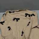 GORGLITTER Women's Bow Sweater Vintage Cute Cozy Knit Holiday Long Sleeve Crew Neck Pullover Fall Sweaters 2025 Size Medium