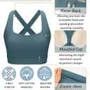 RUNNING GIRL High Impact Sports Bras for Women, High Support Running Strappy Women's Sports Bra with Sewn in Pads (Green, XXL)