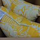 Pillow Perfect Paisley Indoor/Outdoor Accent Throw Pillow, Plush Fill, Weather, and Fade Resistant, Floor - 25" x 25", Yellow/Ivory Addie