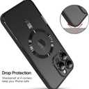 OOK Magnetic Case Made for iPhone 16 Pro (6.3 Inch) [Built-in Camera Lens Protector] [Compatible with MagSafe] Soft TPU Anti-Scratch Shockproof Protective Slim Clear Case for Women Men - Black