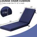 Crestlive Outdoor Chaise Lounge Cushions, 3 Years Fade Resistant Water Resistant Lounge Chair Cushion, 80''L x 23''W, Set of 2, Navy, 2 Pcs|80''l X 23''w