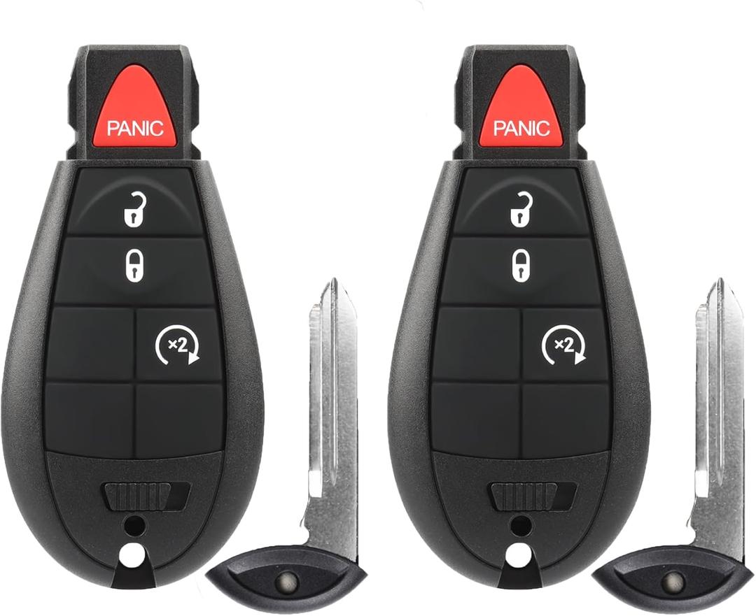 Key Fob Fobik Replacement for Dodge Ram 1500 2013-2021, Ram 2500 3500 4500 5500 2013 2014 2015 2016 2017 2018 Pickup Truck Keyless Entry Remote Control Start Car Keys, GQ4-53T, 433 MHz, 2-Pack