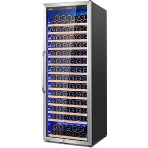 24 Inch Cooler Refrigerator Freestanding, Large Tall Built-in 154-Bottles Fridge, Large Capacity Cellar For Collection, (24"- 13.8 Cu. Ft.- Single Zone Cooler-Silver)