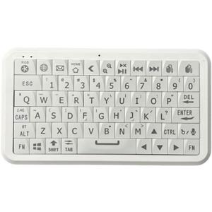 Mini Keyboard with Bluetooth 5.0/2.4G Dual Mode, Gyroscopic Motion Mouse, 64 Keys, RGB Backlight Options, Rechargeable Battery, Type-C Win/iOS/Android/(White)