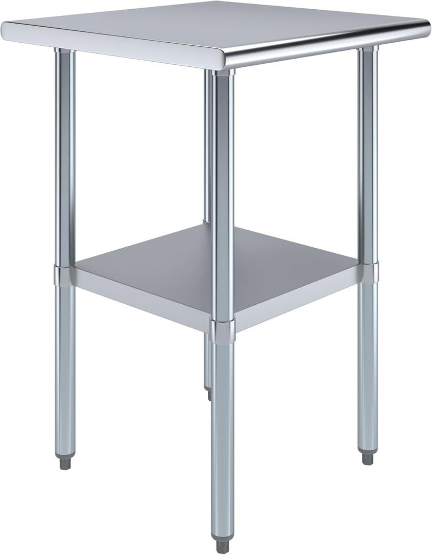 Jefferson 24 in. x 24 in. Stainless Steel Table with Shelf. NSF