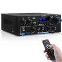 AK55 Stereo Audio Amplifier, 2.0 Channel 70W x2 Bluetooth 5.0 Home Theater Power Amplifier with BT/USB/AUX,Optical & Coaxial Inputs, FM Radio, MIC/Echo, AMP for Passive Speakers and Active Subwoofer