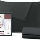 CirclesHome Wedge Pillow Cover 100% Cotton, Zippered Wedge Pillow Case Protector, Soft, Hypoallergenic & Breathable -Dark Grey, (25Wx26Lx7.5)