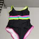 popvil One Piece Swimsuit Tummy Control Womens Bathing Suits Modest Curvy Neon Sexy Sport Swimwear,Black Solid, Medium