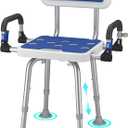 Shower Chair for Seniors Elderly Handicap Disabled Or Bariatric Adults Heavy Duty 500 Lbs Adjustable Stool with Arms and Back Bench Seat for Inside Shower Stall and Bathroom Bath Tub Chairs