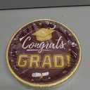 Graduation Party Plates and Napkins 2026 Congrats Grad Disposable Paper Plates Decorative Napkins Cocktail Napkins for Maroon and Gold Graduation Party Decorations, Serve 50