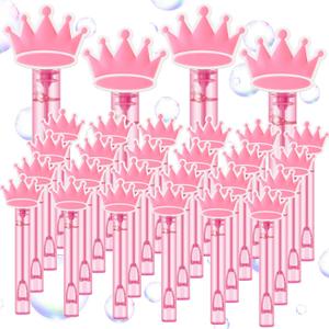 24 Pcs Princess Crown Bubble Wands Pink Party Favors Decorations for Witch Princess Theme Birthday Decoration Cosplay Party Decor Summer Birthday Gifts Piata Filler Goodies Bag Stuffers