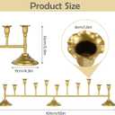 Scalloped Gold 12ct Taper Holder Candelabra Antique Finish Christmas Vintage Scalloped Taper Candle Holder Farmhouse Candle Holder Decor Wedding, Dinning, Party (Antique Brass)