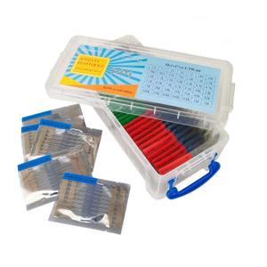 Metal Film Through Hole Resistor Assortment Kit 1/2W (Watt) 42 Values 840pcs 1% 1-2M Ohm Assorted for Led Lights Arduino DIY Electronics Repairs