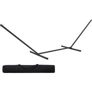 SUPERJARE 12 FT Hammock Stand Only, 450 lbs Capacity Heavy Duty Steel Hammock Stand, Portable Carrying Bag, 2 Person, Rust-Resistant Finish, Perfect for Patio, Camping, Indoor, Outdoor - Black