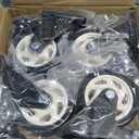 4 Inch Caster Wheels, Casters Set of 4, ASHGOOB Casters with Brake Heavy Duty 1400 Lbs, Industrial Locking Swivel Top Plate Castor Wheels for Workbench/Furniture/Cart.AB Switch, Double Pedal Brake