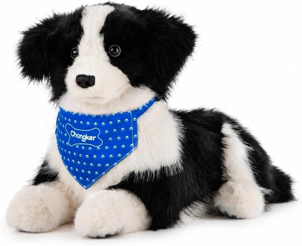 Chongker Realistic Companion Robot Dog Stuffed Animals for The Elderly