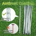 50-Pcs Galvanized Landscape Stakes, 10-Inch Length, 0.7 Inch Extra Large Top, Spiral Metal Anchoring Spikes, for Paver Edging, Weed Barrier, Camping Tent, More