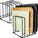 Kitchen Cabinet Cutting Board Organizer, Cookie Sheet Storage Rack,Cabinet Dividers Holder with 5 Slots for Baking Pan Tray Organizer (2 PCS)