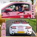 JULMELON 2026 Graduation Car Decorations, 22 Pcs Magnetic Graduation Decor Set for Car Parade Party Celebration (Pink)
