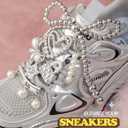 DoDoBeads 332 Pcs Junk Socks Charms Kit, Silver Shoe Charms for Sneakers, Pearl and Rhinestone Sock Charm with Safety Pins, DIY Accessories for Decorating and Personalizing Socks