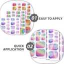 Didiseaon 11 Sheets Waterproof Rainbow Gradient Glitter Toenail Stickers Full Nail Wraps for Summer Pool and Beach for Nail Art Decor