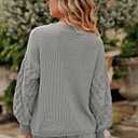 PRETTYGARDEN Women's Fall 2026 Pullover Sweater Casual Long Sleeve Loose Chunky Knit Tops Blouse Winter Fashion Clothing (Gray, M)