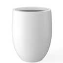 Kante 21.7" H Snow White Concrete Tall Planter, Large Outdoor Indoor Decorative Pot with Drainage Hole and Rubber Plug, Modern Round Style for Home and Garden