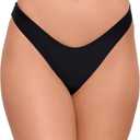 Sports Illustrated Womens Scoop Hipster Bikini Bottom (Black, XL)