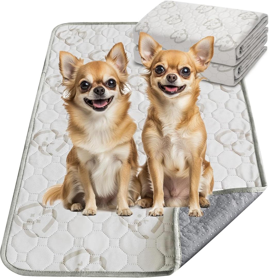 FXW Washable Pee Pads for Dogs, Puppy Pads with Super Absorbent, Specifically Designed for 24inch Cages, Rectangle, 23" x 17", 2 Packs
