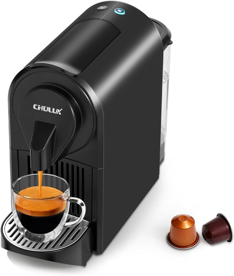 CHULUX Upgrade Baf-Pro Espresso Machine for Nes Original Pods, 20Bar Rapid Extraction Home Espresso Coffee Maker for Espresso & Lungo, Black