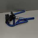 Medline Offset Folding Cane, 4-Point Base With Cushioned Gel Handle, Supports Up To 350 lbs, Blue