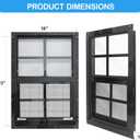 NeatiEase 2 Pack Shed Windows with Black Frame, 18x 23 Flush Mount Small Window with Tempered Glass and Fiberglass Screen for Shed, Chicken Coop, Playhouse, Household, Garage