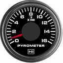 Hewitt 010TM5010 - Universal Pyrometer Gauge Kit,  2 1/16th Inch Black Face Heavy Duty Pyrometer Gauge - 1600 F, 
1/4 inch NPT Fittings; Type K Thermocouple Probe; 7 Foot Lead Wire; Power Wire