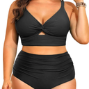 Daci Plus Size Two Piece Swimsuits - Women High Waisted Bikini Tummy Control Bathing Suits Knot Twist Swimwear 2025 Size 20w